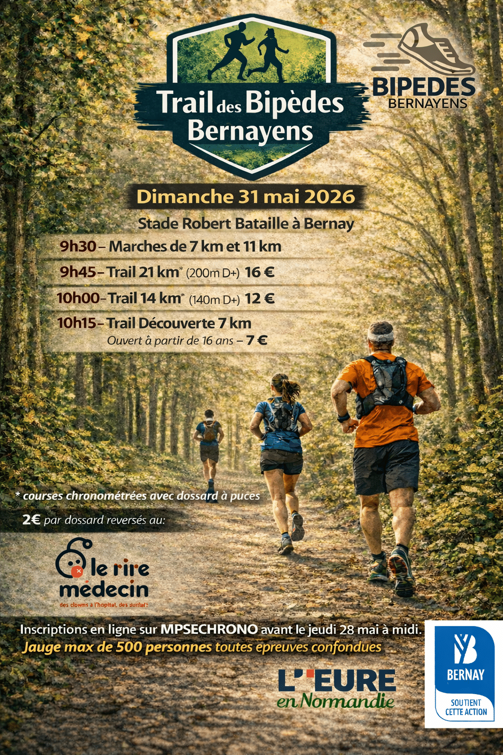 Affiche 2026 - Trail des Bipèdes Bernayens